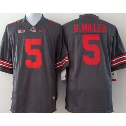 6861cec676700_1 Buckeyes #5 Braxton Miller Grey Stitched Youth NCAA Jersey