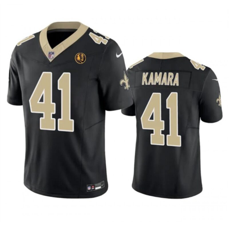 6861cec6a3c33_1 Men's New Orleans Saints #41 Alvin Kamara Black 2023 F.U.S.E. With John Madden Patch Vapor Limited Stitched Football Jersey
