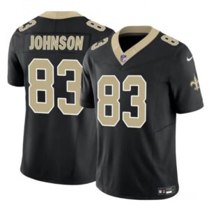 6861cec9bbde4_1 Men's New Orleans Saints #83 Juwan Johnson Black 2023 F.U.S.E. Vapor Untouchable Limited Stitched Jersey