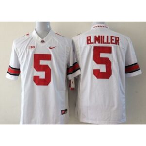 6861cecf581c5_1 Buckeyes #5 Braxton Miller White Stitched Youth NCAA Jersey