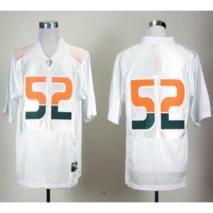6861cee900018_1 Hurricanes #52 R.Lewis White Pro Combat Stitched NCAA Jerseys