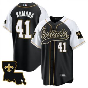 6861cf0141e9f_1 Men's New Orleans Saints #41 Alvin Kamara Black/White 1987 Legacy Cool Base Stitched Baseball Jersey