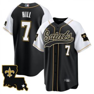 6861cf11aec36_1 Men's New Orleans Saints #7 Taysom Hill Black/White 1987 Legacy Cool Base Stitched Baseball Jersey