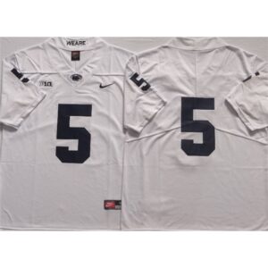 6861cf187a458_1 Penn State Nittany Lions #5 White Stitched Jersey