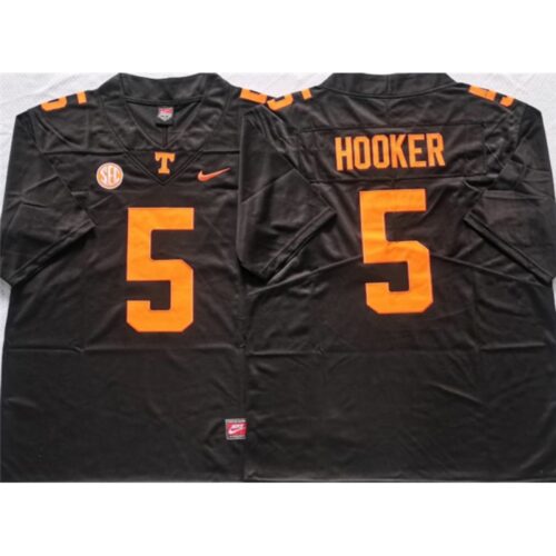 6861cf223218e_1 Tennessee Volunteers #5 HOOKER Black Stitched Jersey