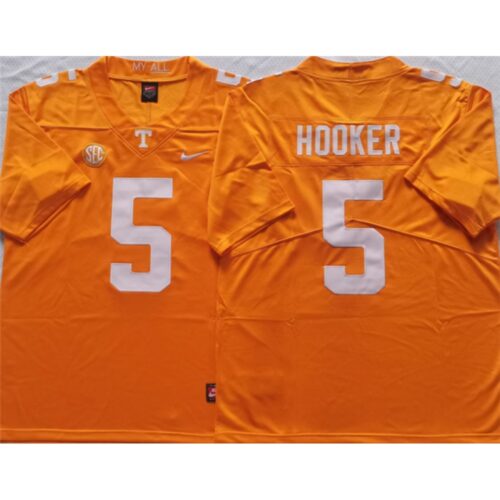 6861cf2577b21_1 Tennessee Volunteers #5 HOOKER Orange Stitched Jersey