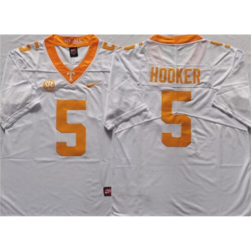 6861cf2885bda_1 Tennessee Volunteers #5 HOOKER White Stitched Jersey