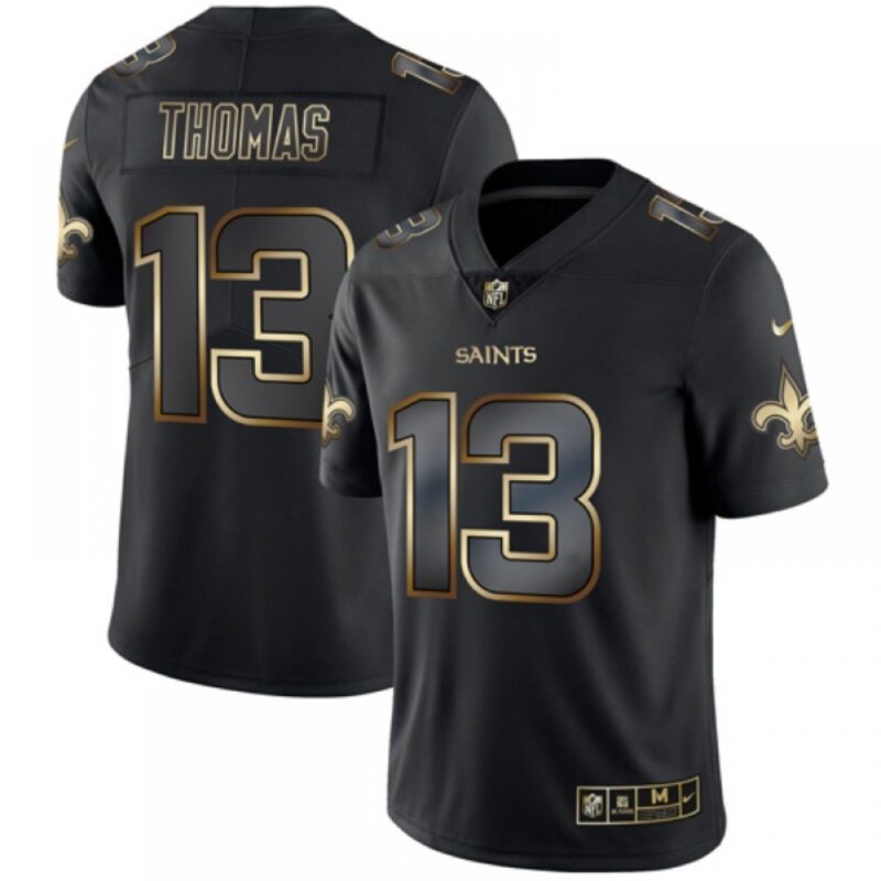 6861cf389eca5_1 Men's New Orleans Saints #13 Michael Thomas 2019 Black Gold Edition Stitched NFL Jersey