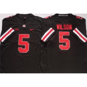 6861cf4db0656_1 Men's Ohio State Buckeyes #5 WILSON Black Stitched Jersey