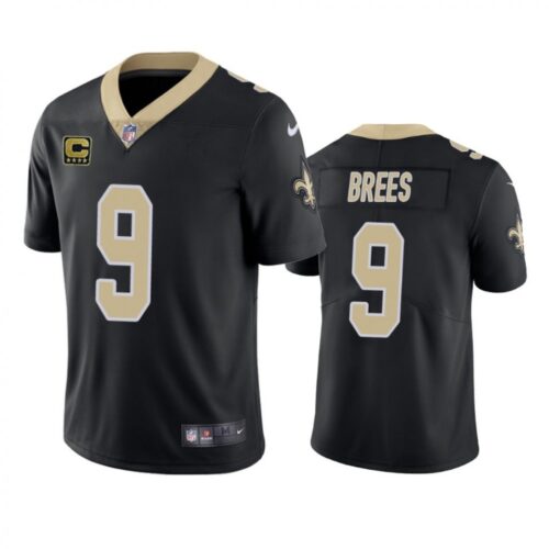 6861cf4e96869_1 Men's New Orleans Saints #9 Drew Brees Black With C Patch Stitched NFL Jersey