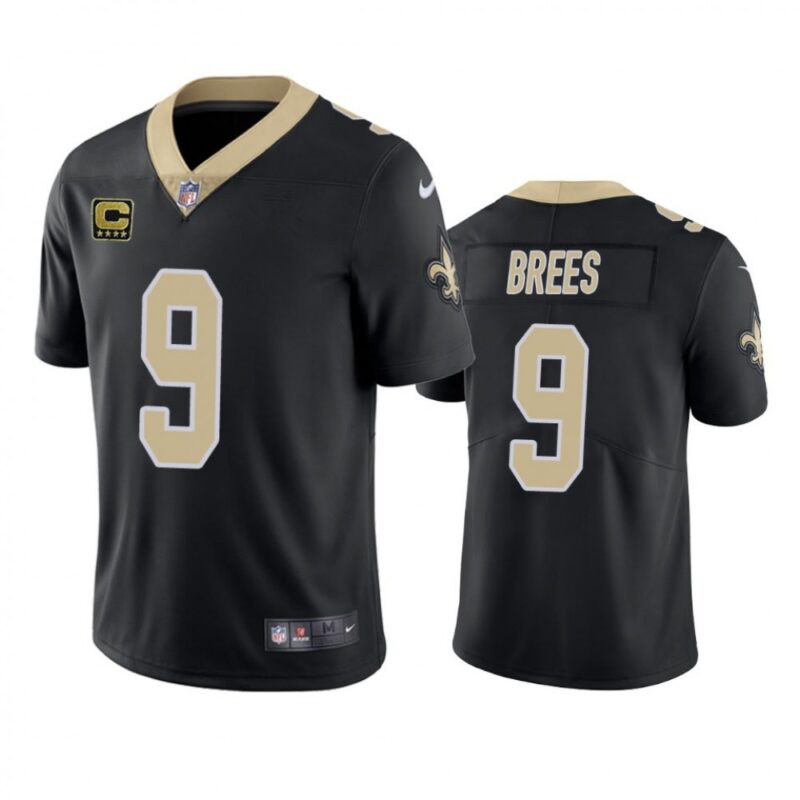 6861cf4e96869_1 Men's New Orleans Saints #9 Drew Brees Black With C Patch Stitched NFL Jersey
