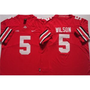 6861cf513b656_1 Men's Ohio State Buckeyes #5 WILSON Red Stitched Jersey