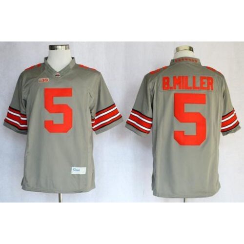 6861cf64cdf3d_1 Buckeyes #5 Braxton Miller Grey Limited Stitched NCAA Jersey