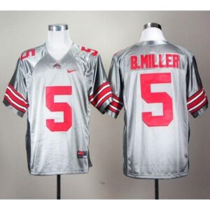 6861cf67ecfa1_1 Buckeyes #5 Braxton Miller Grey Stitched NCAA Jersey