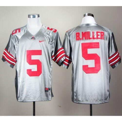 6861cf67ecfa1_1 Buckeyes #5 Braxton Miller Grey Stitched NCAA Jersey