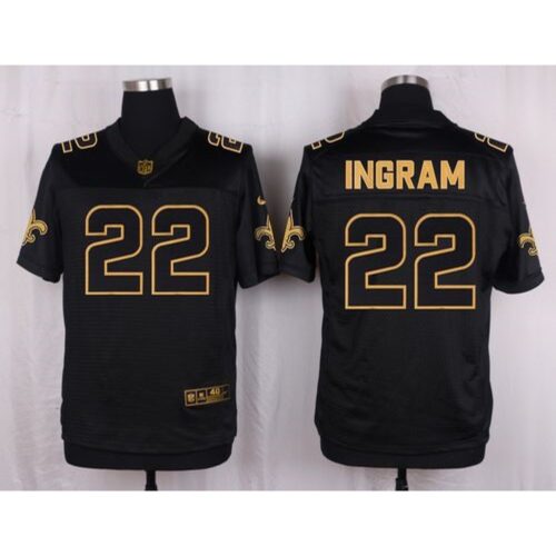 6861cf71ced71_1 Saints #22 Mark Ingram Black Men's Stitched NFL Elite Pro Line Gold Collection Jersey