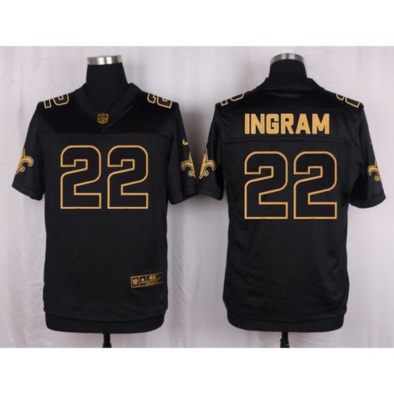 6861cf71ced71_1 Saints #22 Mark Ingram Black Men's Stitched NFL Elite Pro Line Gold Collection Jersey
