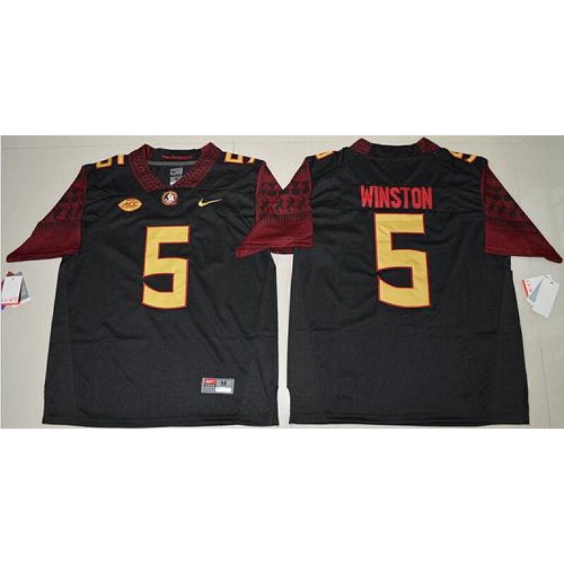 6861cf81c88bd_1 Seminoles #5 Jameis Winston Black Stitched NCAA Limited Jersey