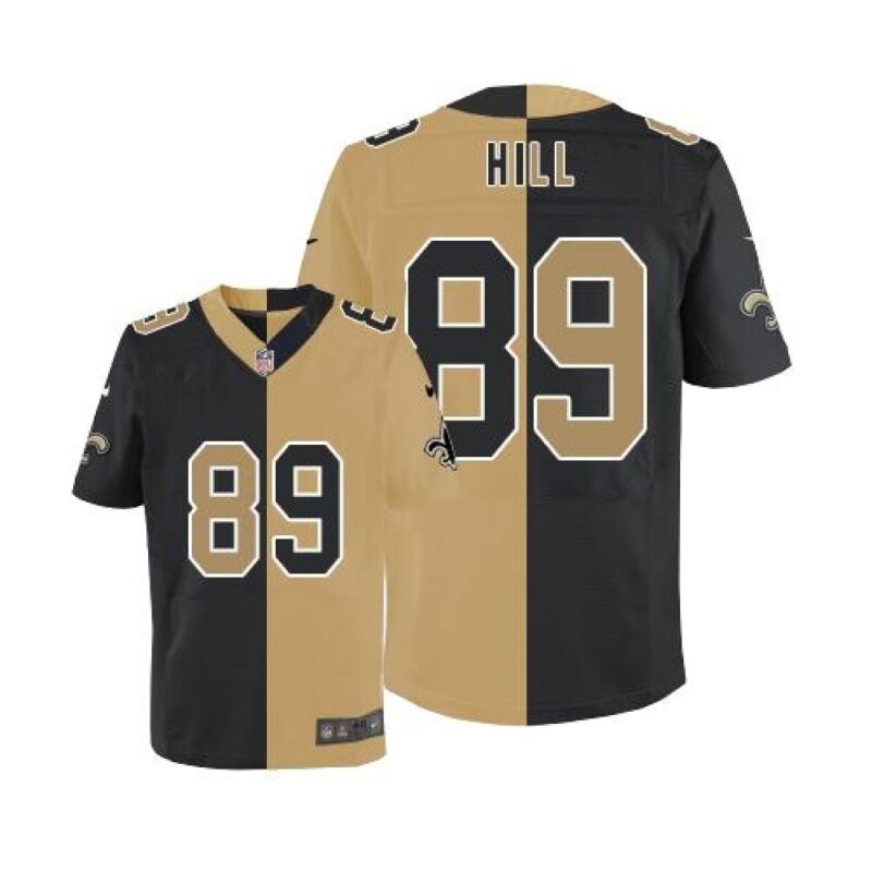 6861cf855e3d8_1 Saints #89 Josh Hill Black/Gold Men's Stitched NFL Elite Split Jersey
