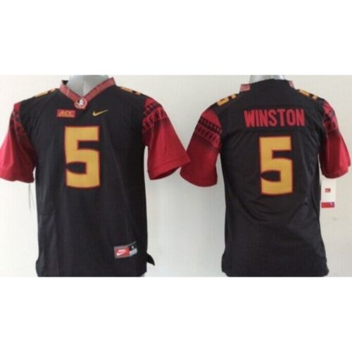 6861cf94e2459_1 Seminoles #5 Jameis Winston Black Limited Stitched Youth NCAA Jersey