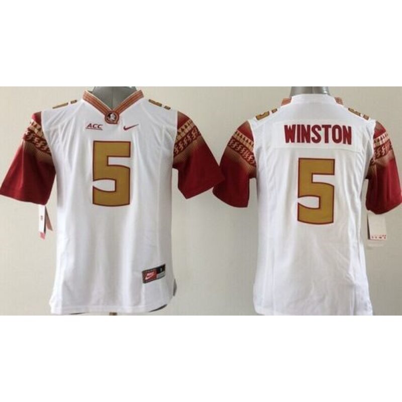 6861cf9dd59a4_1 Seminoles #5 Jameis Winston White Limited Stitched Youth NCAA Jersey