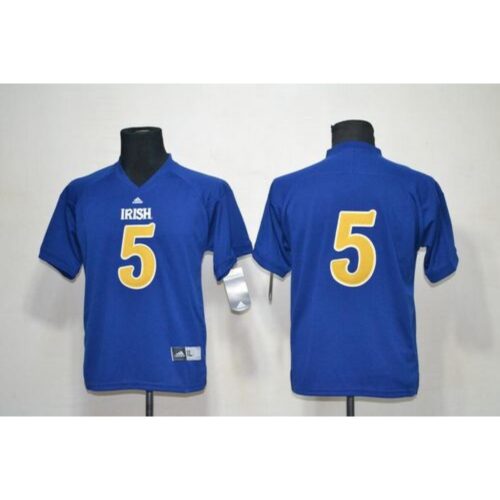 6861cfbcc0a56_1 Fighting Irish #5 Everett Golson Navy Blue Shamrock Series Stitched Youth NCAA Jersey