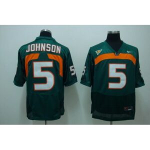 6861cfc22b808_1 Hurricanes #5 Andre Johnson Green Stitched NCAA Jersey