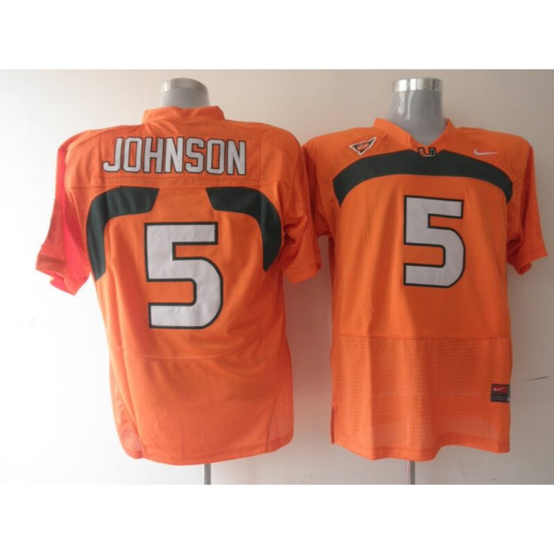 6861cfc5451ee_1 Hurricanes #5 Andre Johnson Orange Stitched NCAA Jerseys