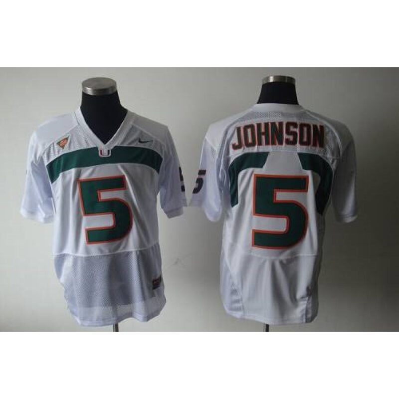 6861cfc85ec9b_1 Hurricanes #5 Andre Johnson White Stitched NCAA Jerseys