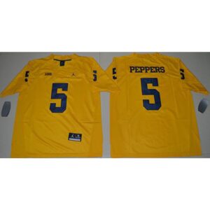 6861cfce7c9fd_1 Wolverines #5 Jabrill Peppers Gold Limited Stitched NCAA Jersey