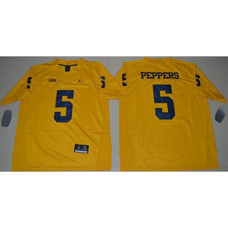 6861cfce7c9fd_1 Wolverines #5 Jabrill Peppers Gold Limited Stitched NCAA Jersey