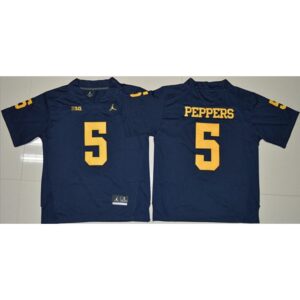 6861cfdae52bb_1 Wolverines #5 Jabrill Peppers Navy Blue Stitched NCAA Jersey