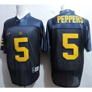 6861cfdde6b16_1 Wolverines #5 Jabrill Peppers Navy Blue Stitched NCAA Jersey