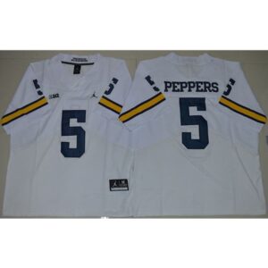 6861cfe436293_1 Wolverines #5 Jabrill Peppers White Elite Stitched NCAA Jersey