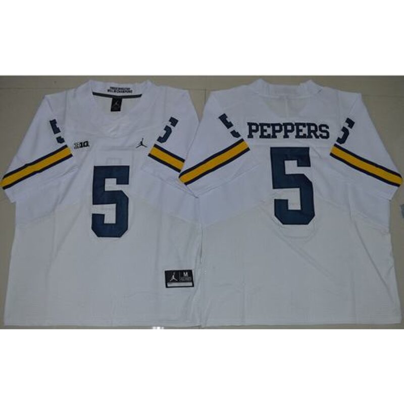 6861cfe436293_1 Wolverines #5 Jabrill Peppers White Elite Stitched NCAA Jersey