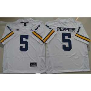 6861cfe77c379_1 Wolverines #5 Jabrill Peppers White Stitched NCAA Jersey