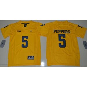 6861cfeaaac31_1 Wolverines #5 Jabrill Peppers Gold Stitched Youth NCAA Jersey