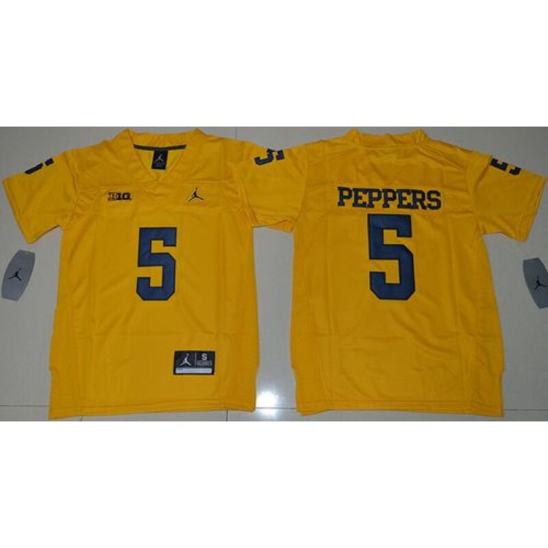 6861cfeaaac31_1 Wolverines #5 Jabrill Peppers Gold Stitched Youth NCAA Jersey