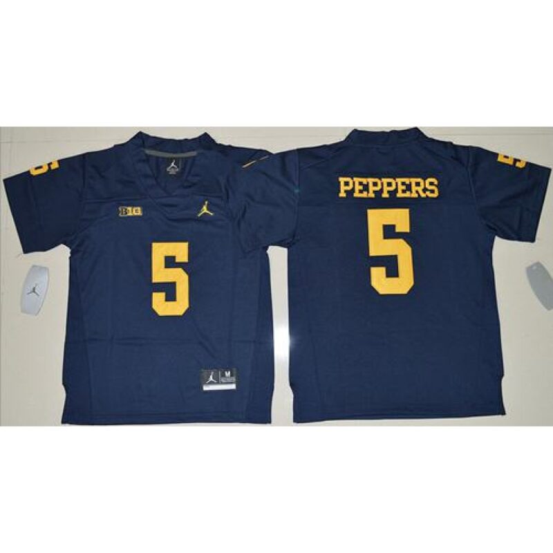6861cfed8cc42_1 Wolverines #5 Jabrill Peppers Navy Blue Stitched Youth NCAA Jersey