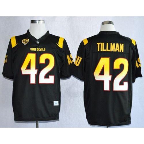6861cff661fa1_1 Sun Devils #42 Pat Tillman Black Stitched NCAA Jersey