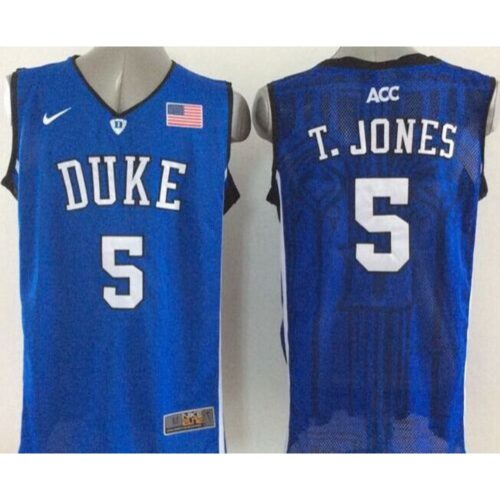6861d01643225_1 Blue Devils #5 Tyus Jones Royal Blue Basketball New Stitched NCAA Jersey