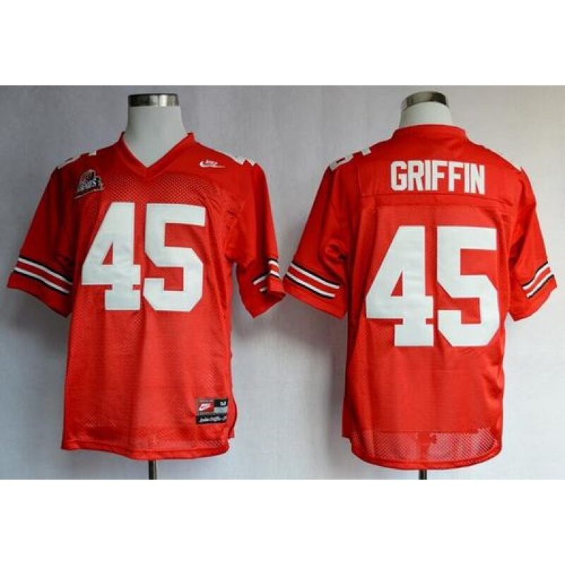 6861d01f9df46_1 Buckeyes #45 Archie Griffin Red Stitched NCAA Jersey