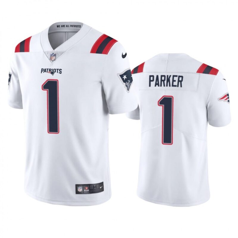 6861d0234de2c_1 Men's New England Patriots #1 DeVante Parker White Vapor Untouchable Limited Stitched Jersey