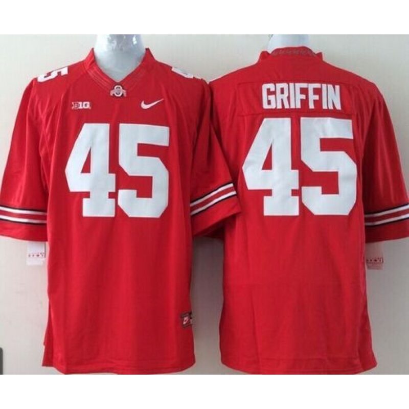 6861d0290c2a6_1 Buckeyes #45 Archie Griffin Red Stitched Youth NCAA Jersey
