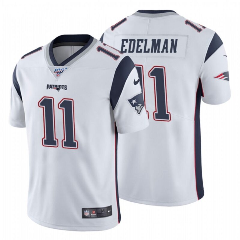 6861d02c87c49_1 Men's New England Patriots #11 Julian Edelman 2019 White 100th season Limited Stitched NFL Jersey