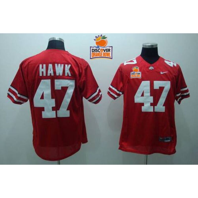 6861d02edfdee_1 Buckeyes #47 A. J. Hawk Red 2014 Discover Orange Bowl Patch Stitched NCAA Jersey