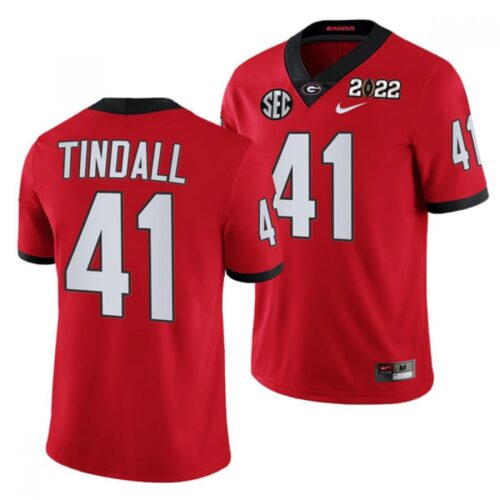 6861d034dcd7b_1 Men's Georgia Bulldogs #41 Channing Tindall 2022 Patch Red College Football Stitched Jersey
