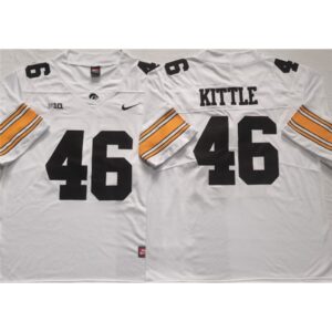 6861d0416c74f_1 Men's Iowa Hawkeyes #46 Kittle White Basketball Stitched Jersey