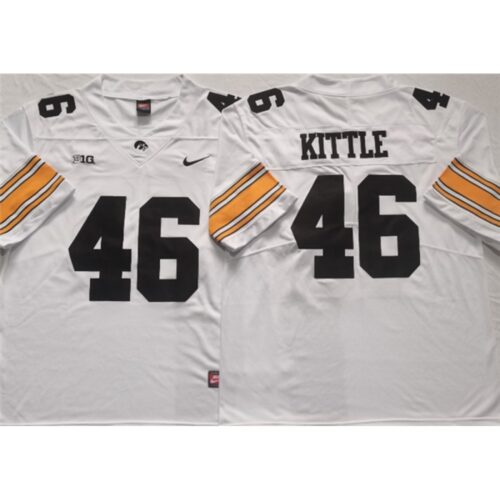 6861d0416c74f_1 Men's Iowa Hawkeyes #46 Kittle White Basketball Stitched Jersey