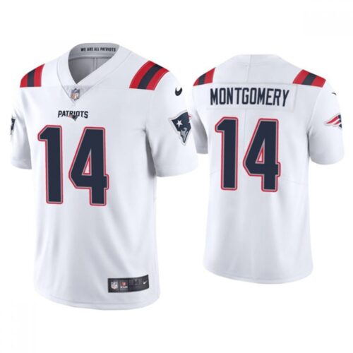 6861d0489437c_1 Men's New England Patriots #14 Ty Montgomery White Vapor Untouchable Limited Stitched Jersey